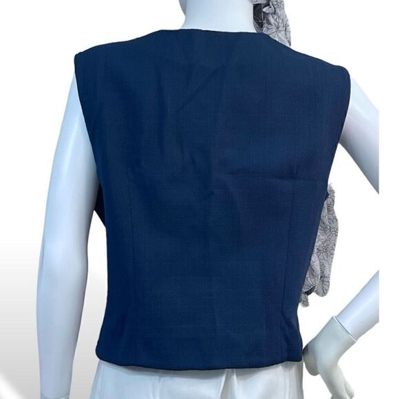 70’s Vintage Navy Blue Polyester Vest Handmade Sz M - Picture 4 of 6